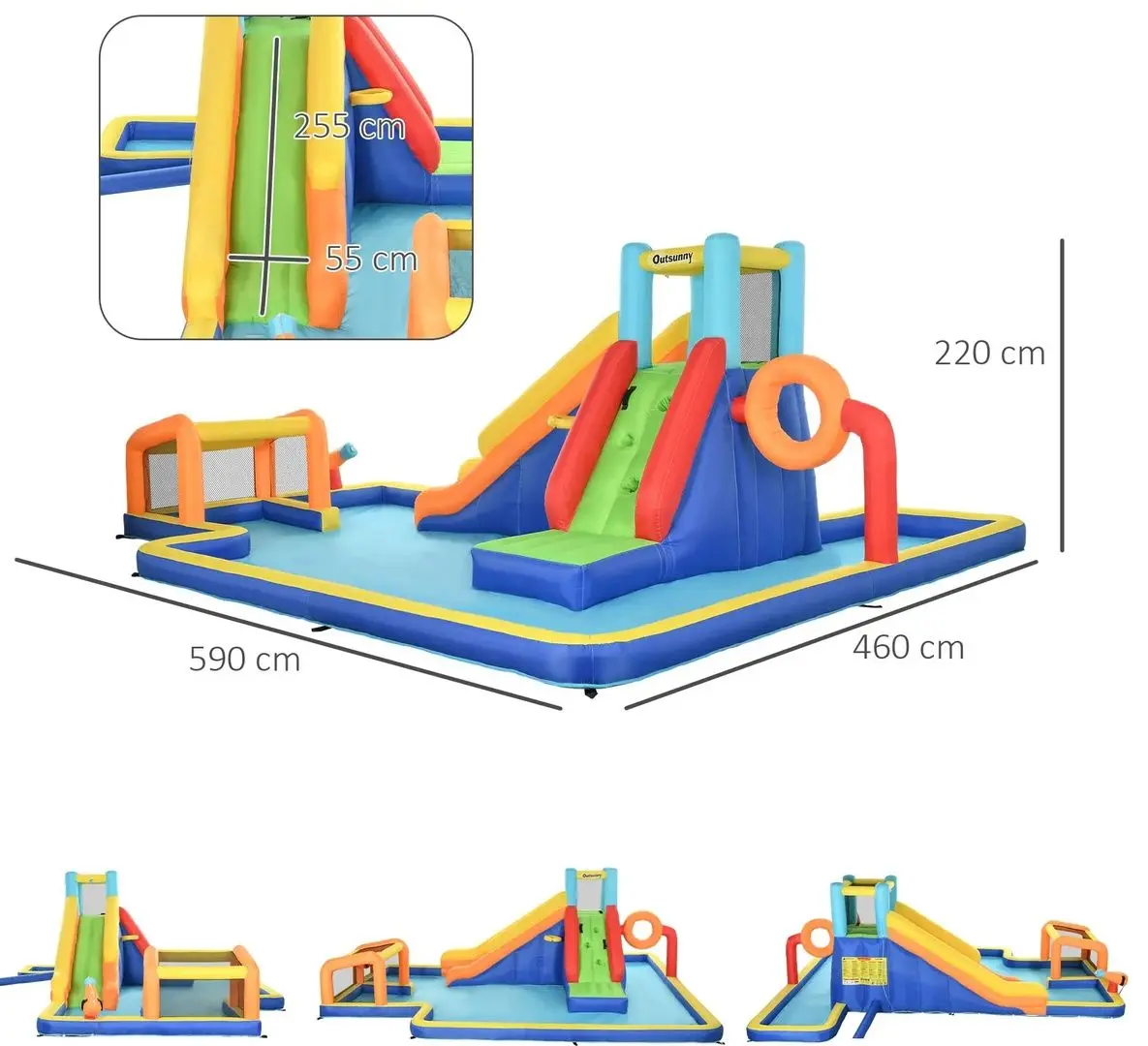 Centru de joaca gonflabil Outsunny 346-007V90MX (Multicolor) - 5