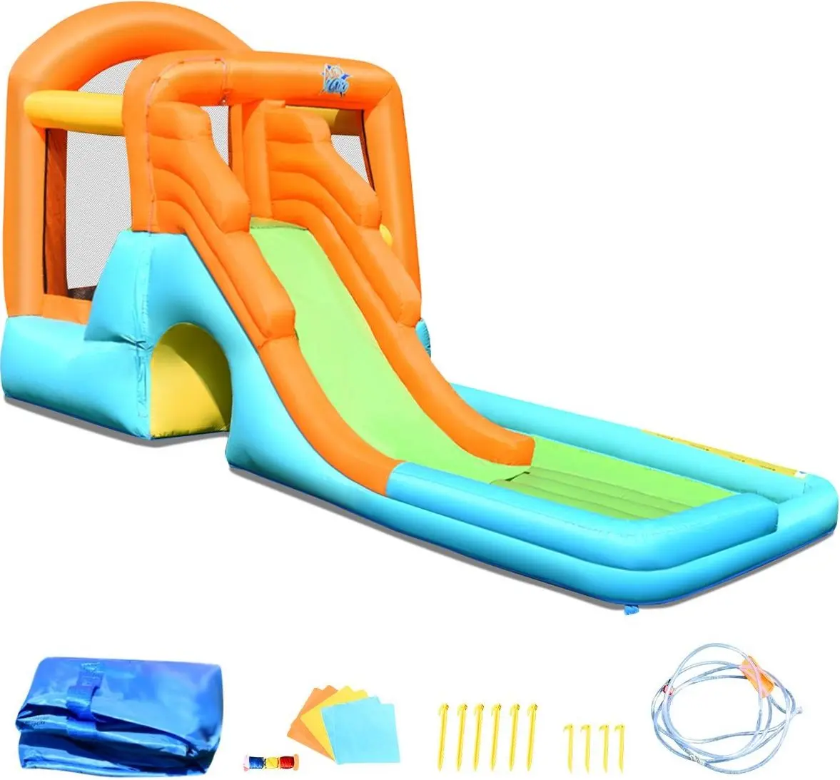 Centru de joaca gonflabil Costway OP70106 (Blue/Green/Orange) - 3