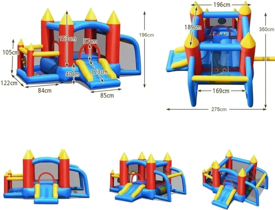 Надувной игровой центр Costway OP70641DE (Blue/Red/Yellow)