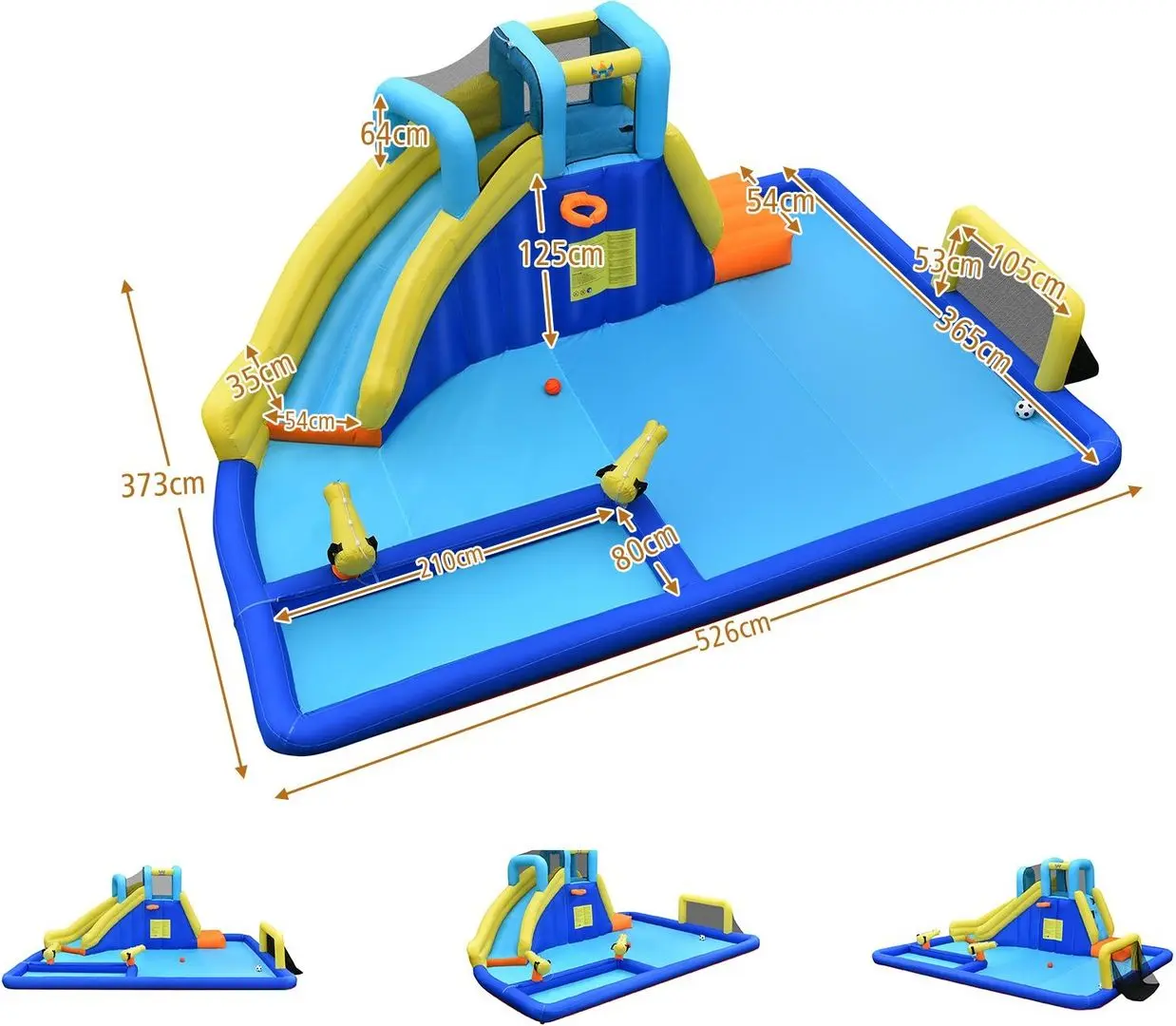 Centru de joaca gonflabil Costway OP70805 (Blue/Yellow)