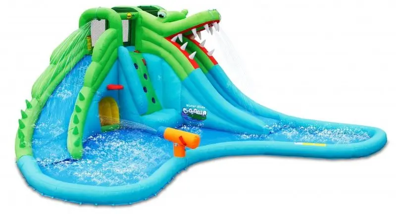 Надувной игровой центр Happy Hop Crocodile Water Slide (Multicolor)