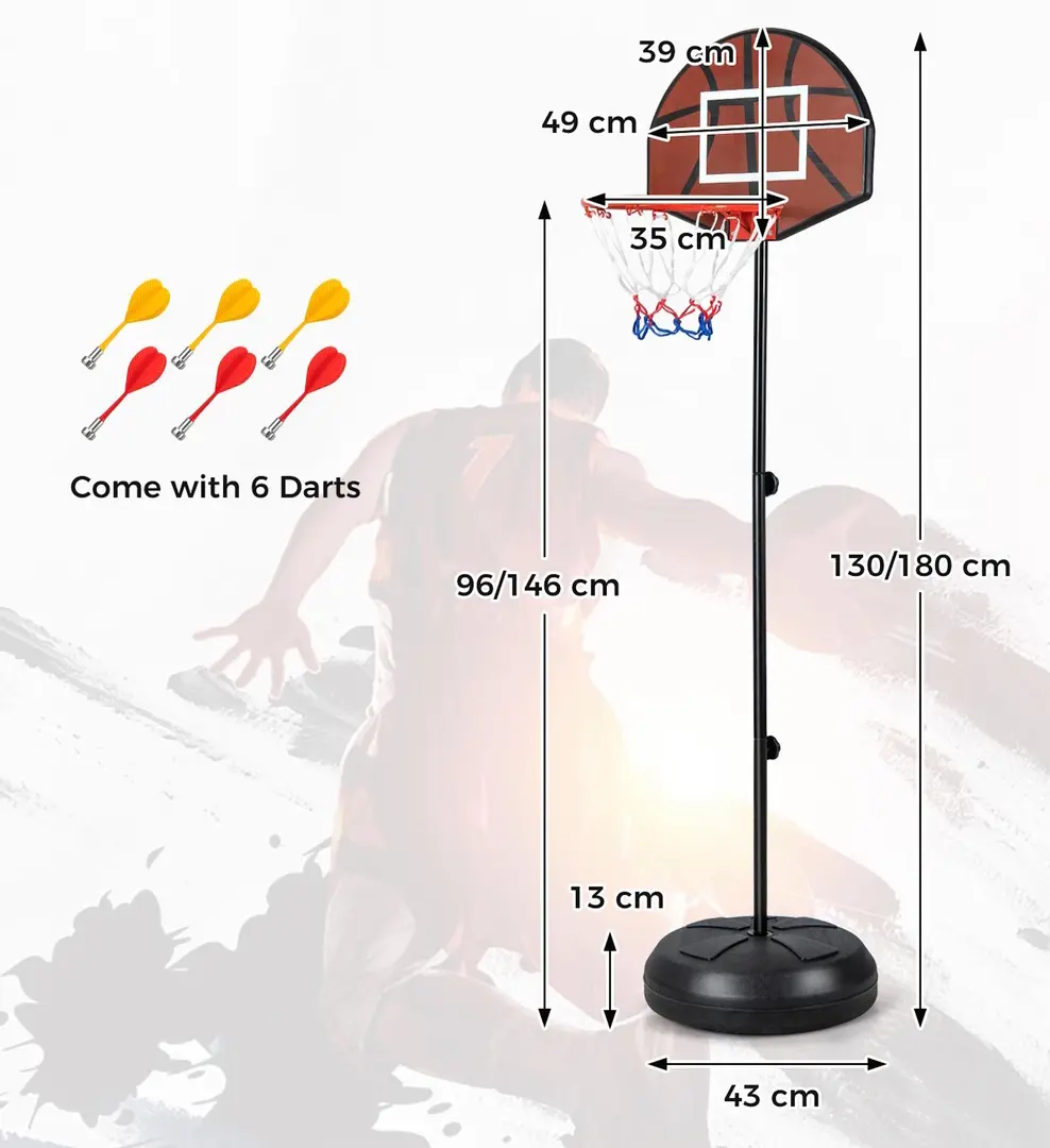 Баскетбольная стойка 2в1 Costway SP37868 (Black)