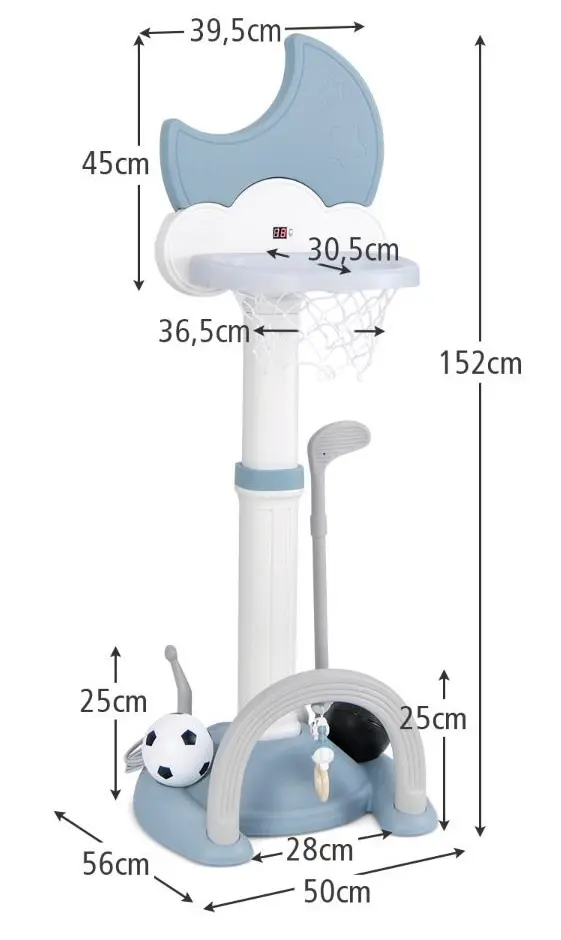 Баскетбольный набор 4в1 Costway UY10085BL (Blue/White)