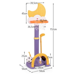 Set de baschet 4in1 Costway UY10085YE (Yellow/Purple) Thumb