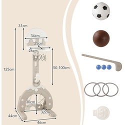 Баскетбольный набор 4в1 Costway UY10166GR (Grey/White) Thumb
