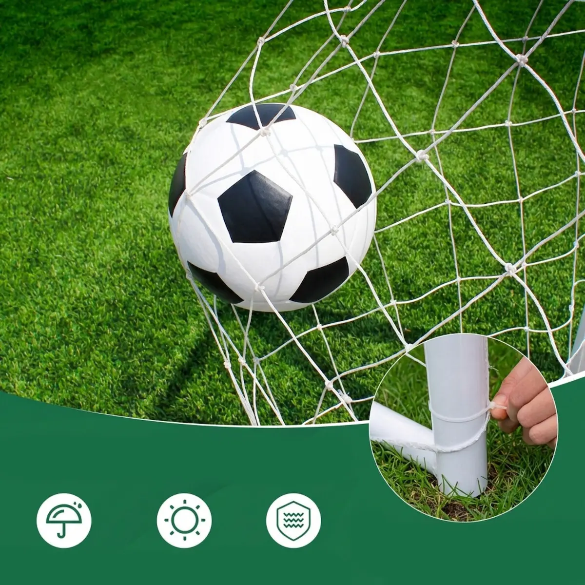 Poarta pentru fotbal Costway SP38566 (White) - 3