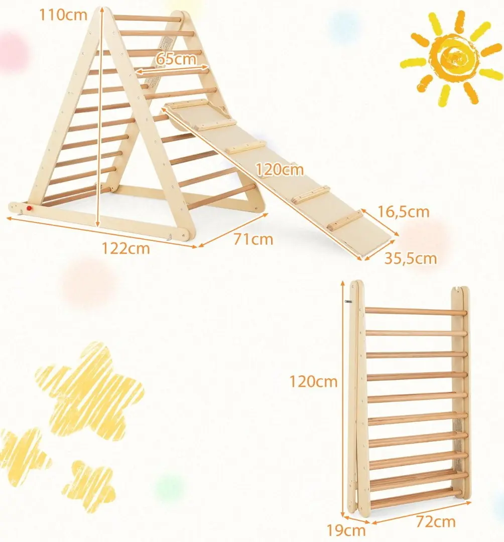 Лестница 2в1 Costway TS10116NA (Natural)