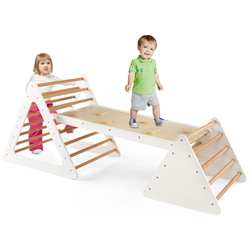 Лестница с мостиком 3в1 Costway TS10160BE (Beige) Thumb