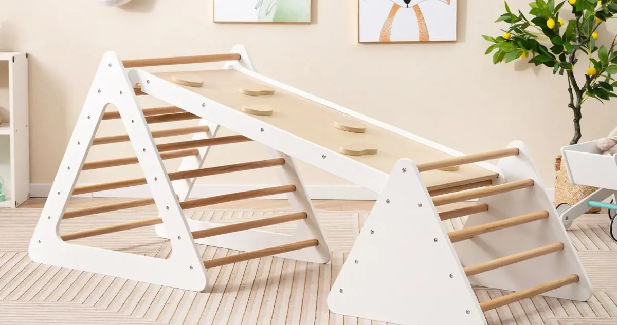 Лестница с мостиком 3в1 Costway TS10160BE (Beige)