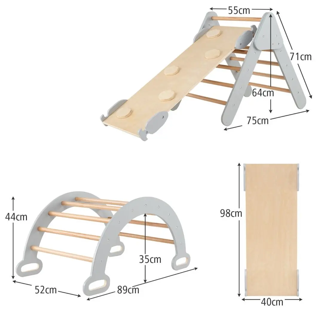 Лестница с мостиком 7в1 Costway TS10167GR (Grey)