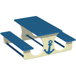 Masa pentru copii cu banci DastimArt 932.1 (Blue/Beige)