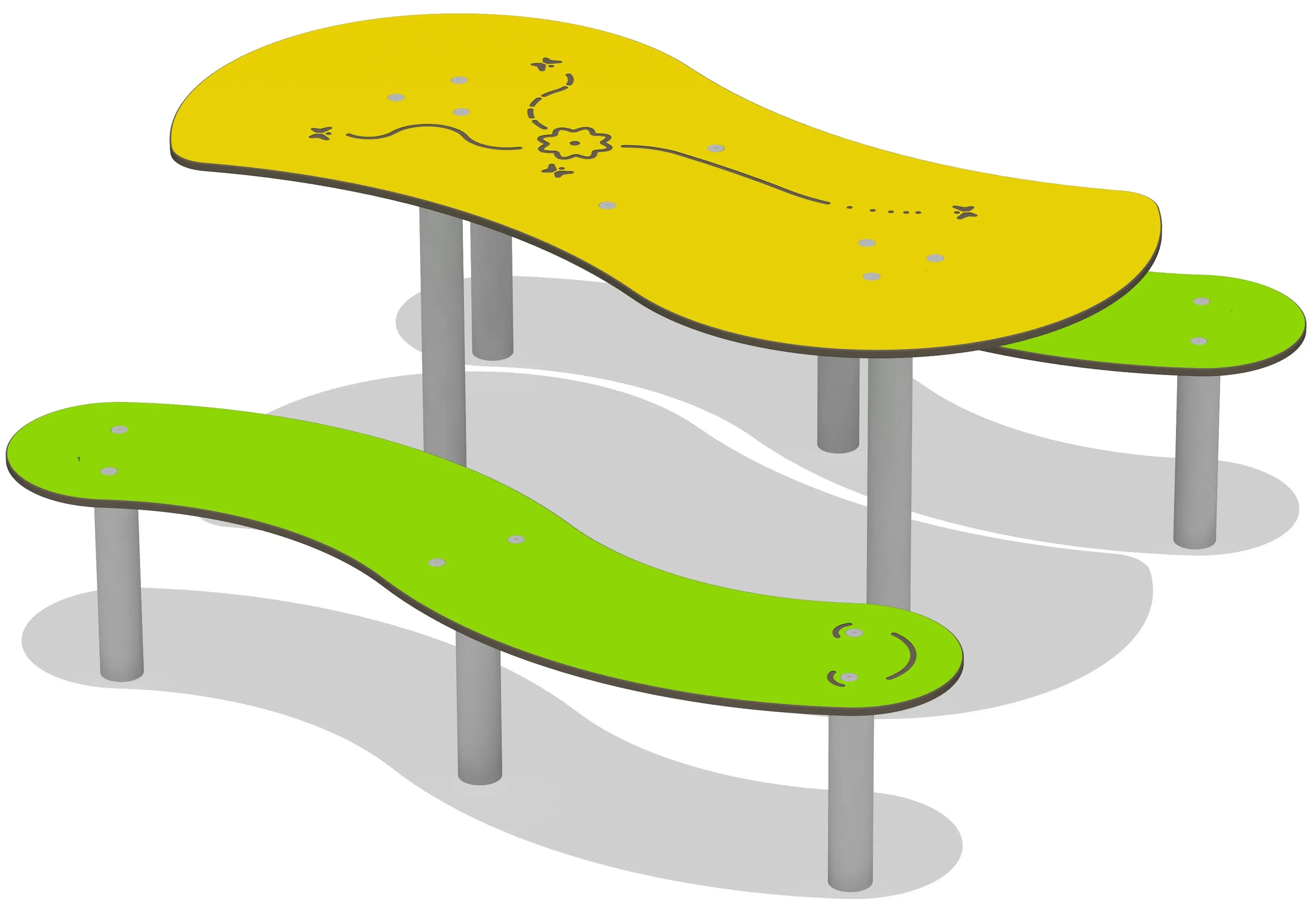 Set masa + 2 banci DastimArt 929 (Yellow/Green) - 2