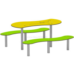 Set masa + 2 banci DastimArt 929 (Yellow/Green)