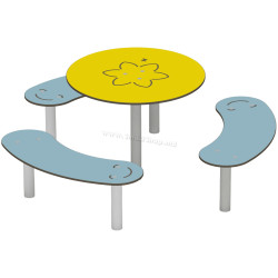 Set masa + 3 banci DastimArt 925 (Yellow/Blue)