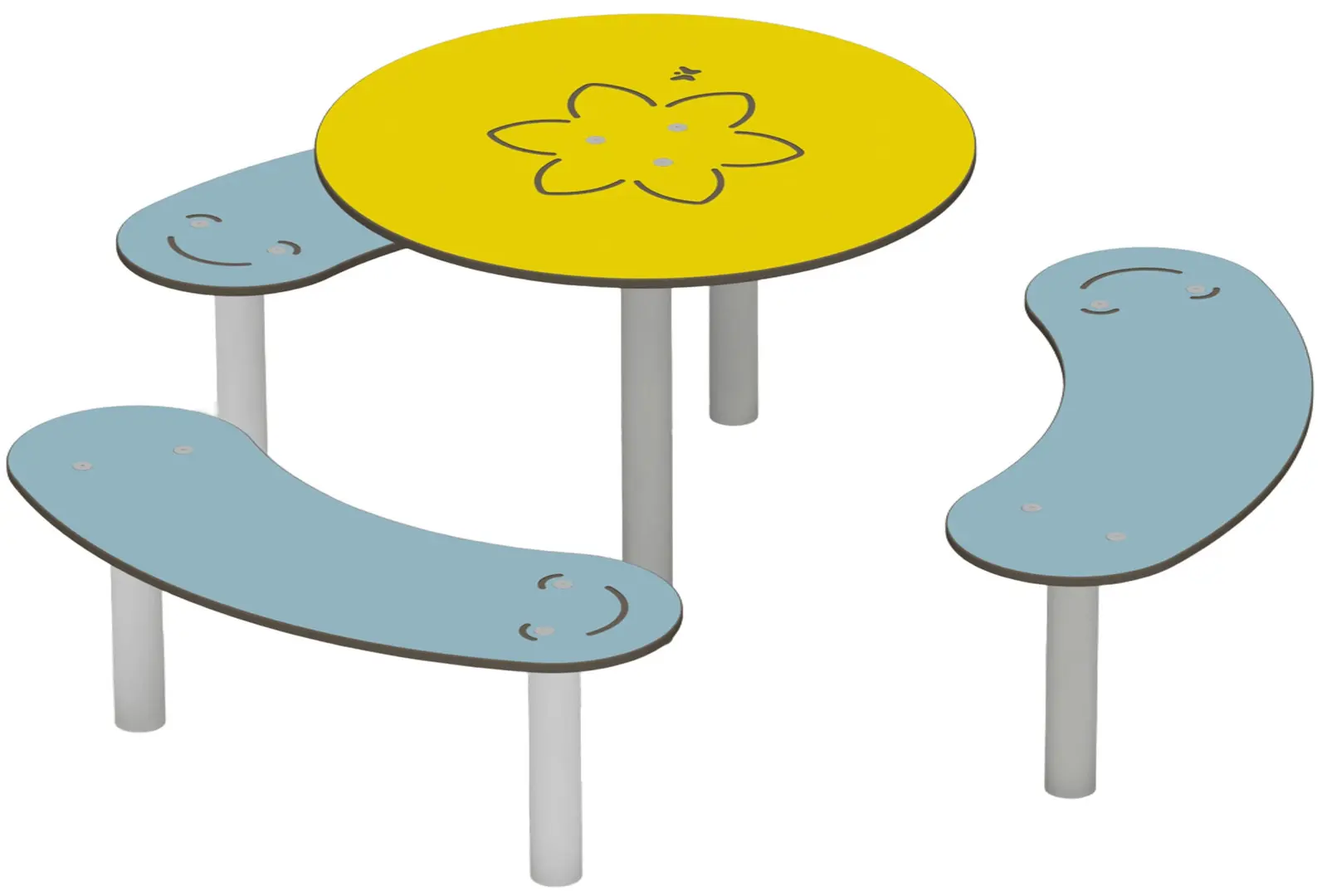 Set masa + 3 banci DastimArt 925 (Yellow/Blue)