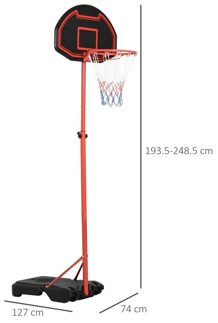 Stand de baschet Homcom A61-015 (Black/Red) - 2