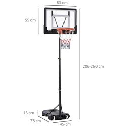 Баскетбольная стойка Homcom A61-021 (Black/White) Thumb