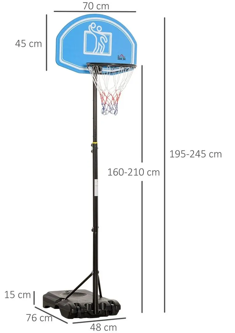 Баскетбольная стойка Homcom A61-028 (Black/Blue)