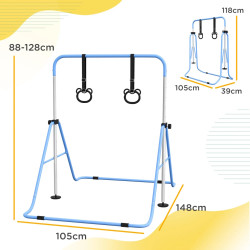 Bara de antrenament cu inele Homcom 340-016V00BU (Blue) Thumb