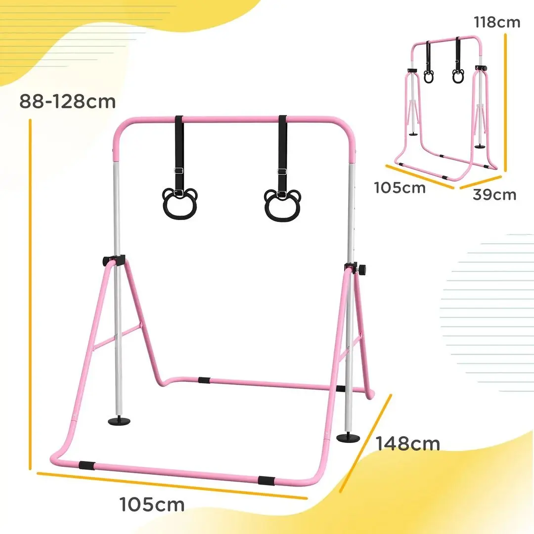Bara de antrenament cu inele Homcom 340-016V00PK (Pink)