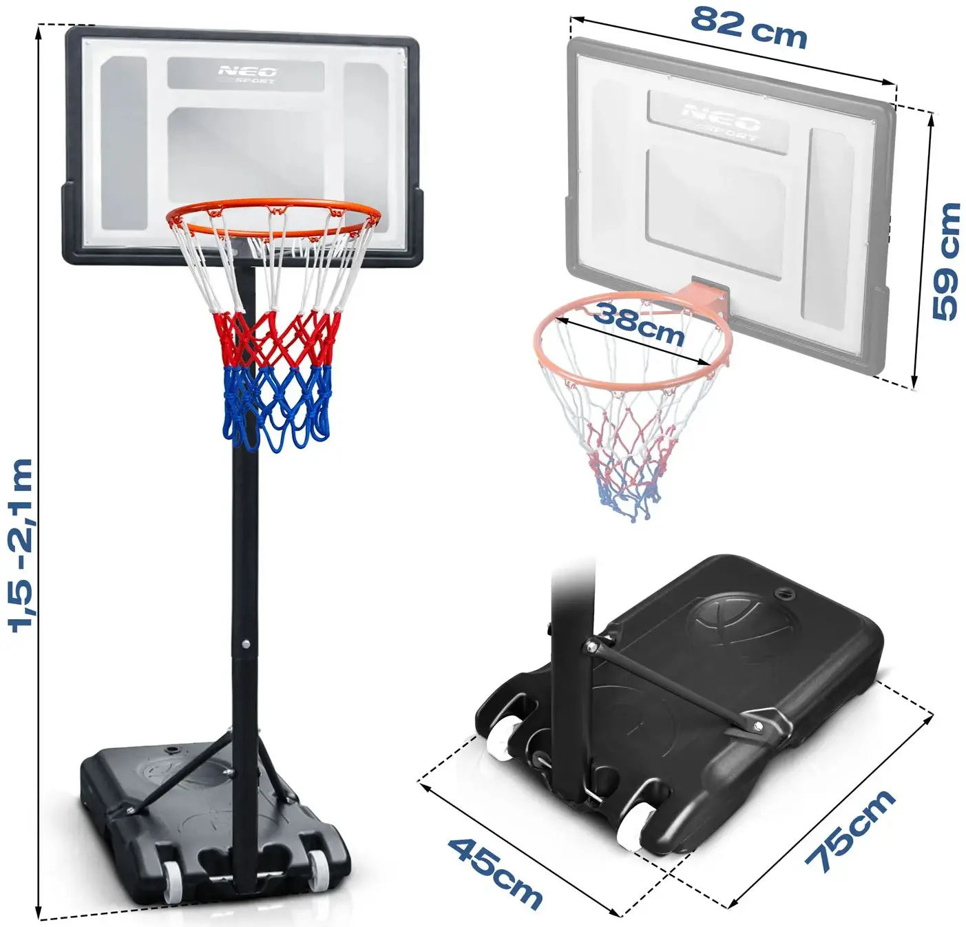 Stand de baschet Neo Sport NS-280 1280 (Black) - 3