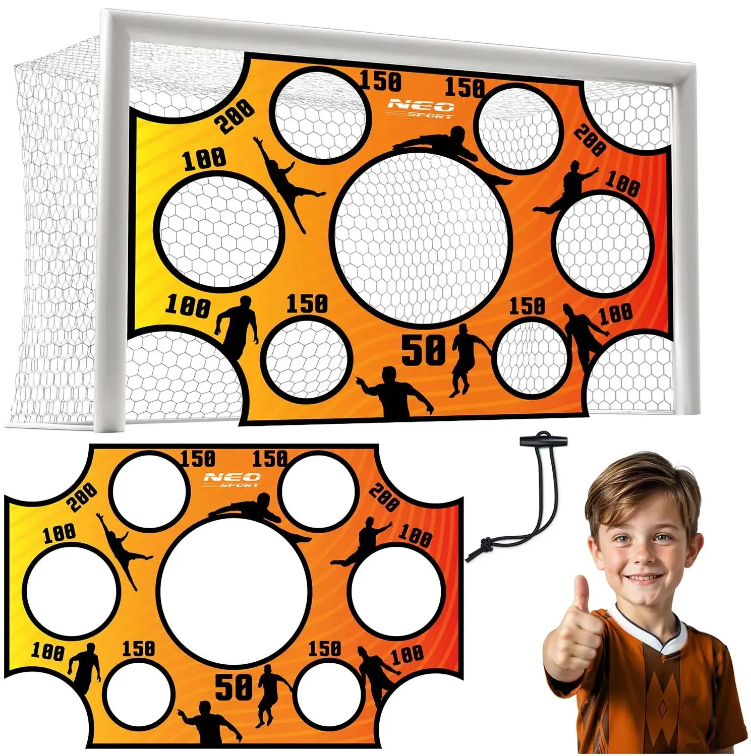 Tinta pentru poarta de fotbal Neo Sport 1479 (Orange) - 7