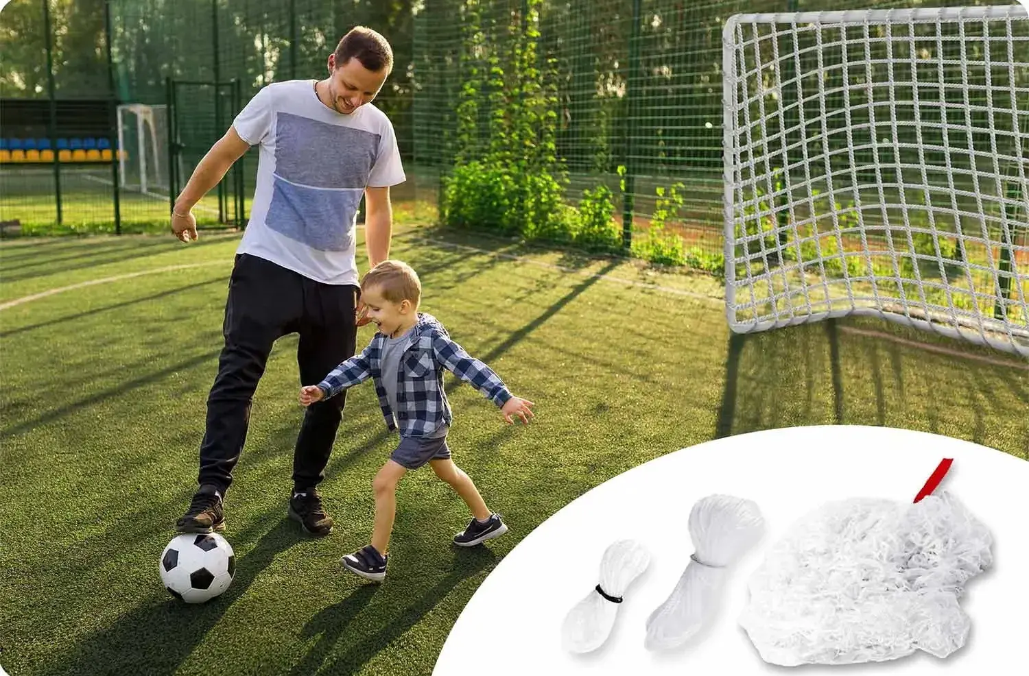 Plasă de poartă de fotbal Neo Sport 1482 (White) - 4