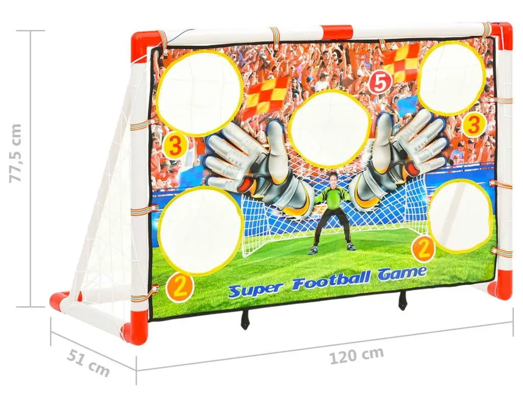 Футбольные ворота с мишенью VidaXL 80344 Set (White/Red)