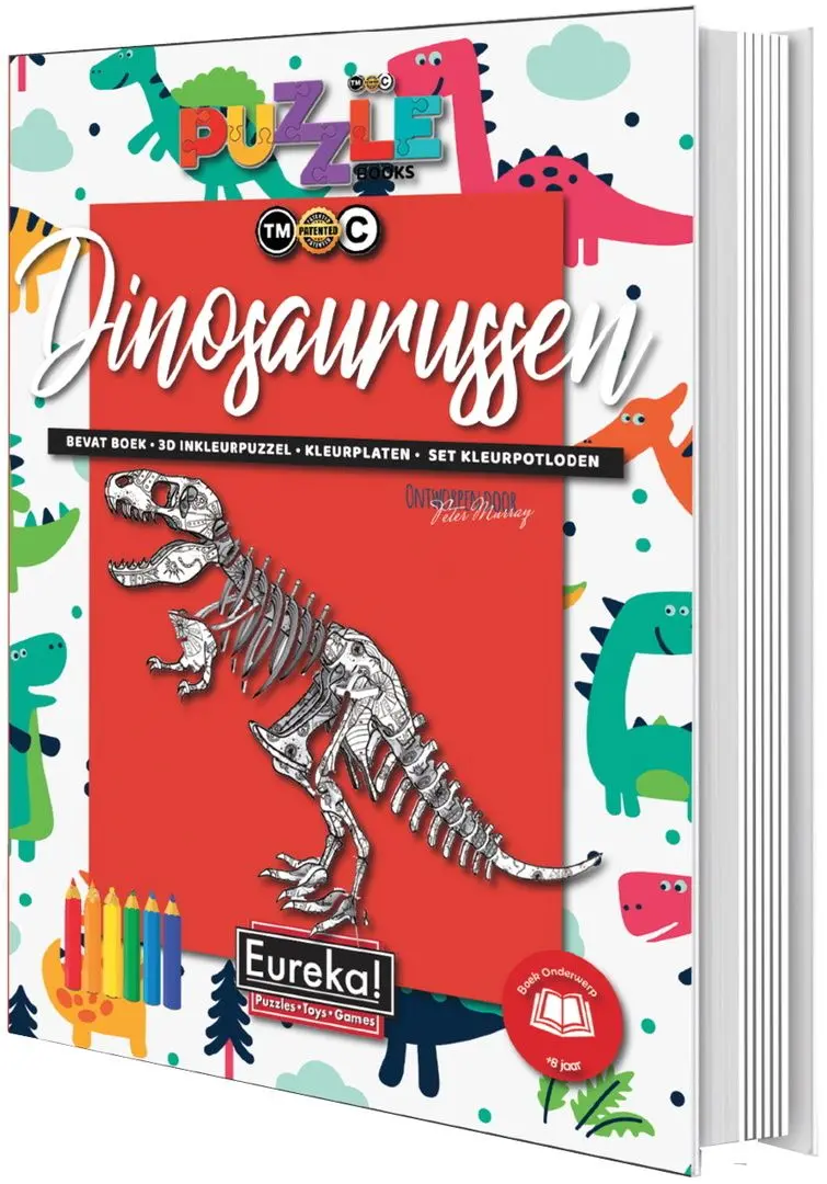 Книга с пазлами и раскраской Eureka Dinosaurs 470007