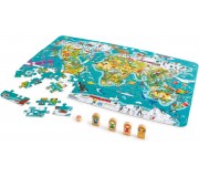 Puzzle-joc de masa 2in1 Hape World Tour E1626