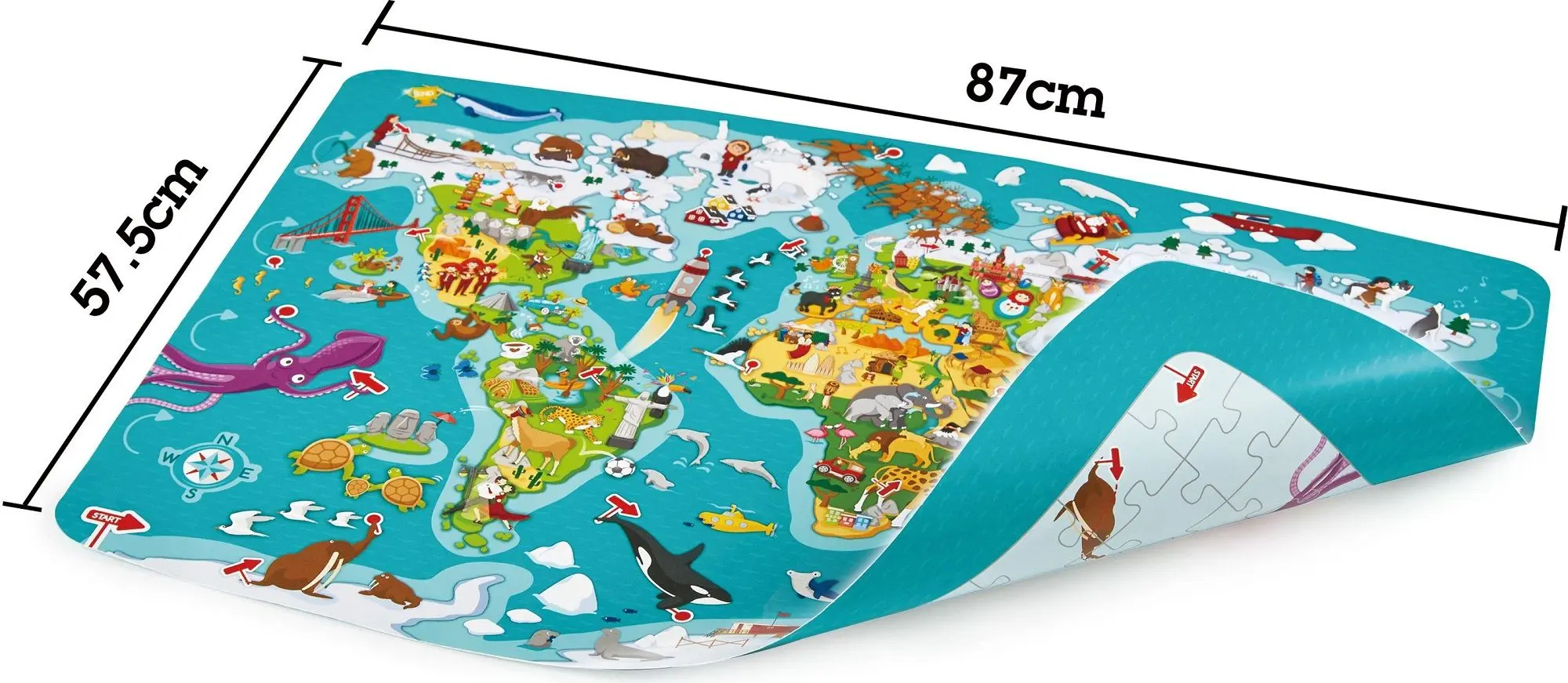 Puzzle-joc de masa 2in1 Hape World Tour E1626