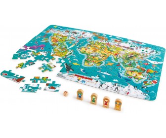 Puzzle-joc de masa 2in1 Hape World Tour E1626