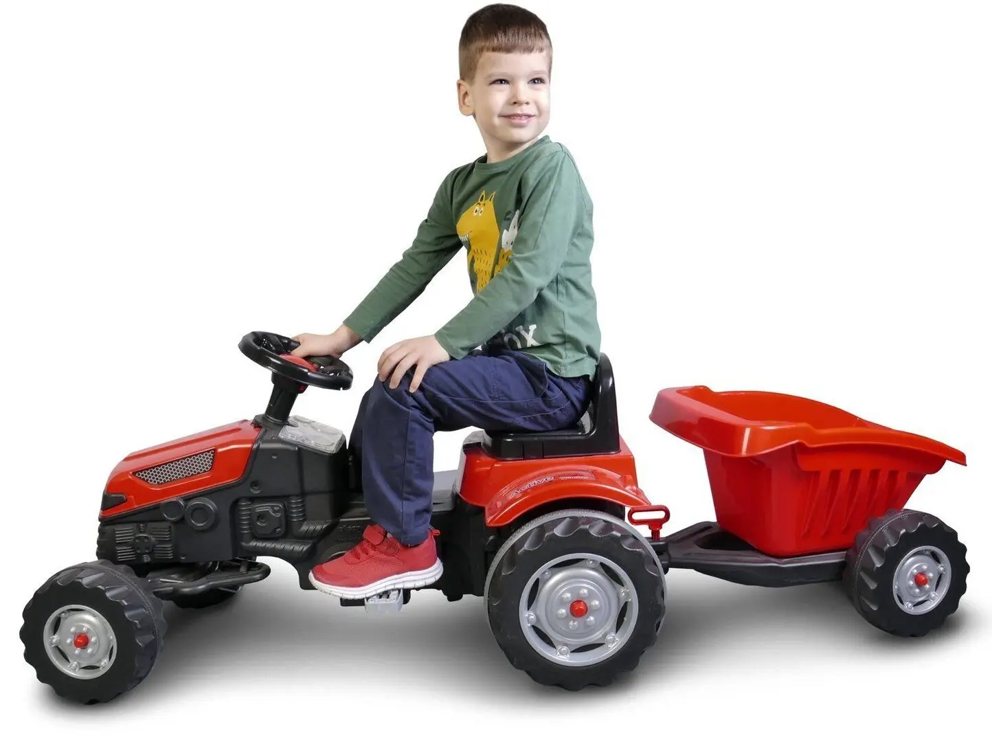 Tractor cu pedale si remorca Artyk 073168 (Red/Black)