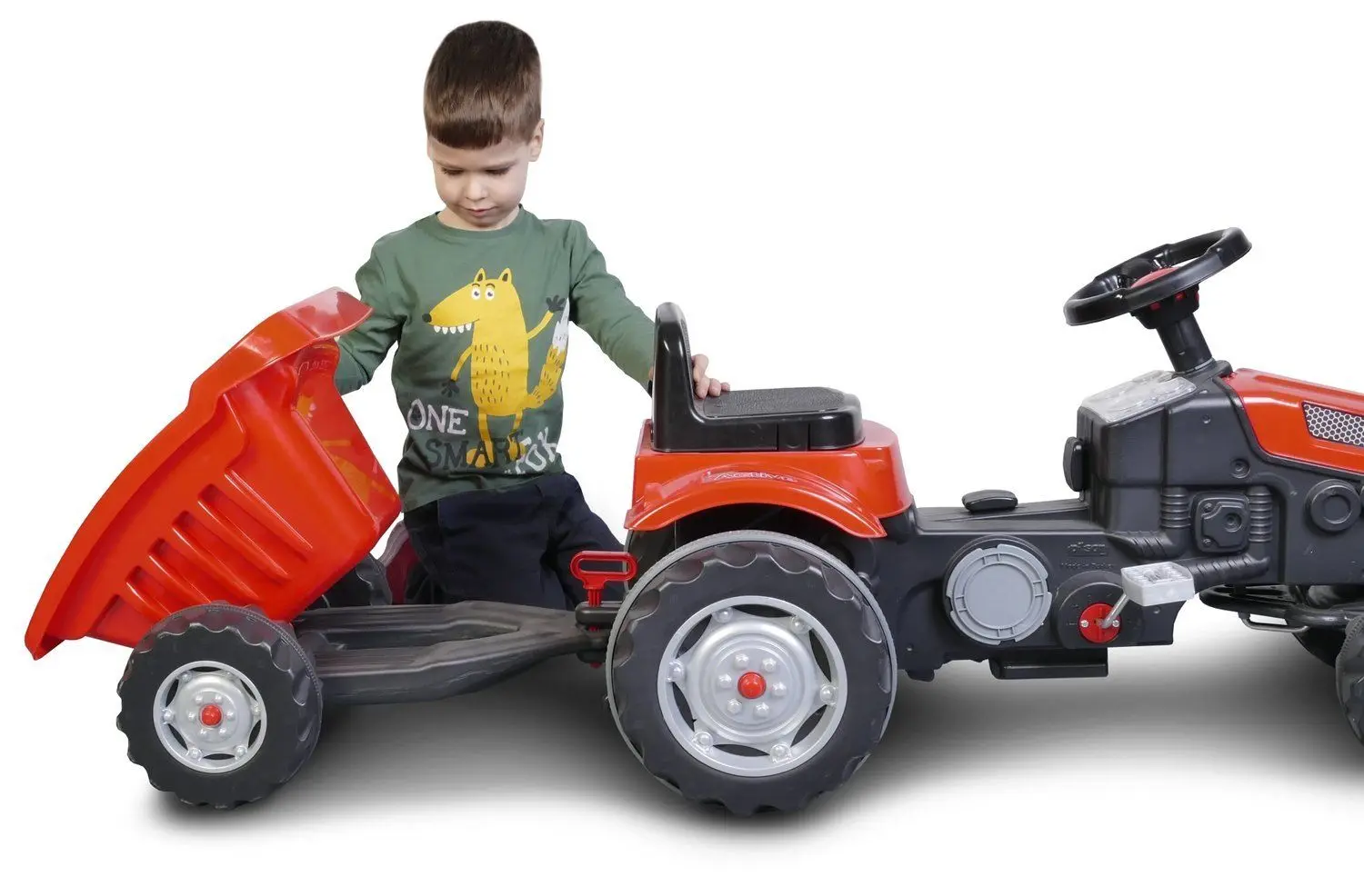 Tractor cu pedale si remorca Artyk 073168 (Red/Black)