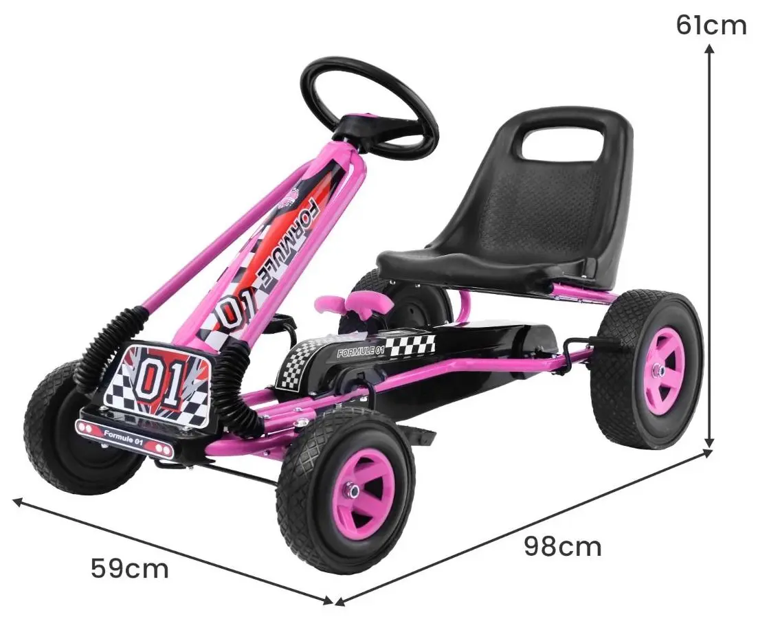 Carting cu pedale Costway TY283250PI (Pink)