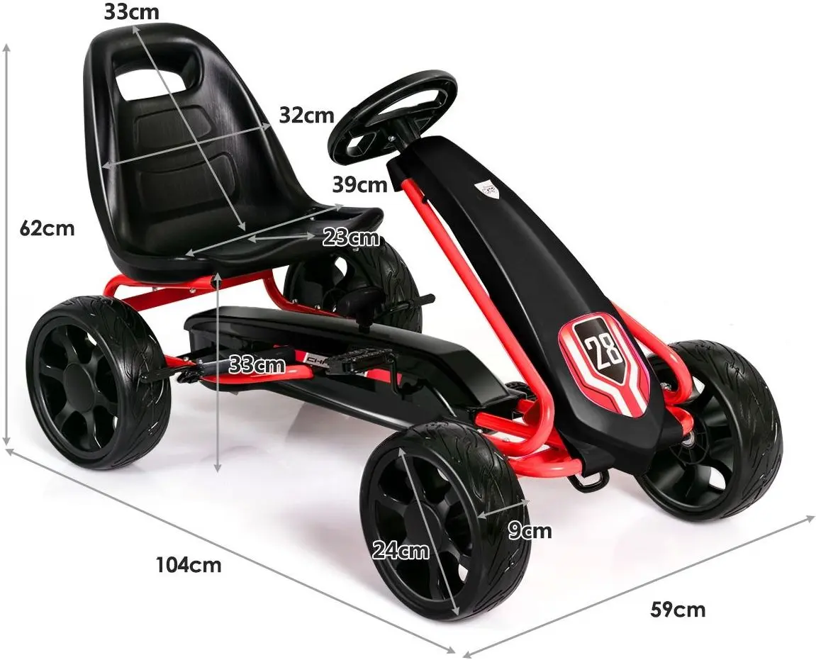 Carting cu pedale Costway TY326024BK (Black)