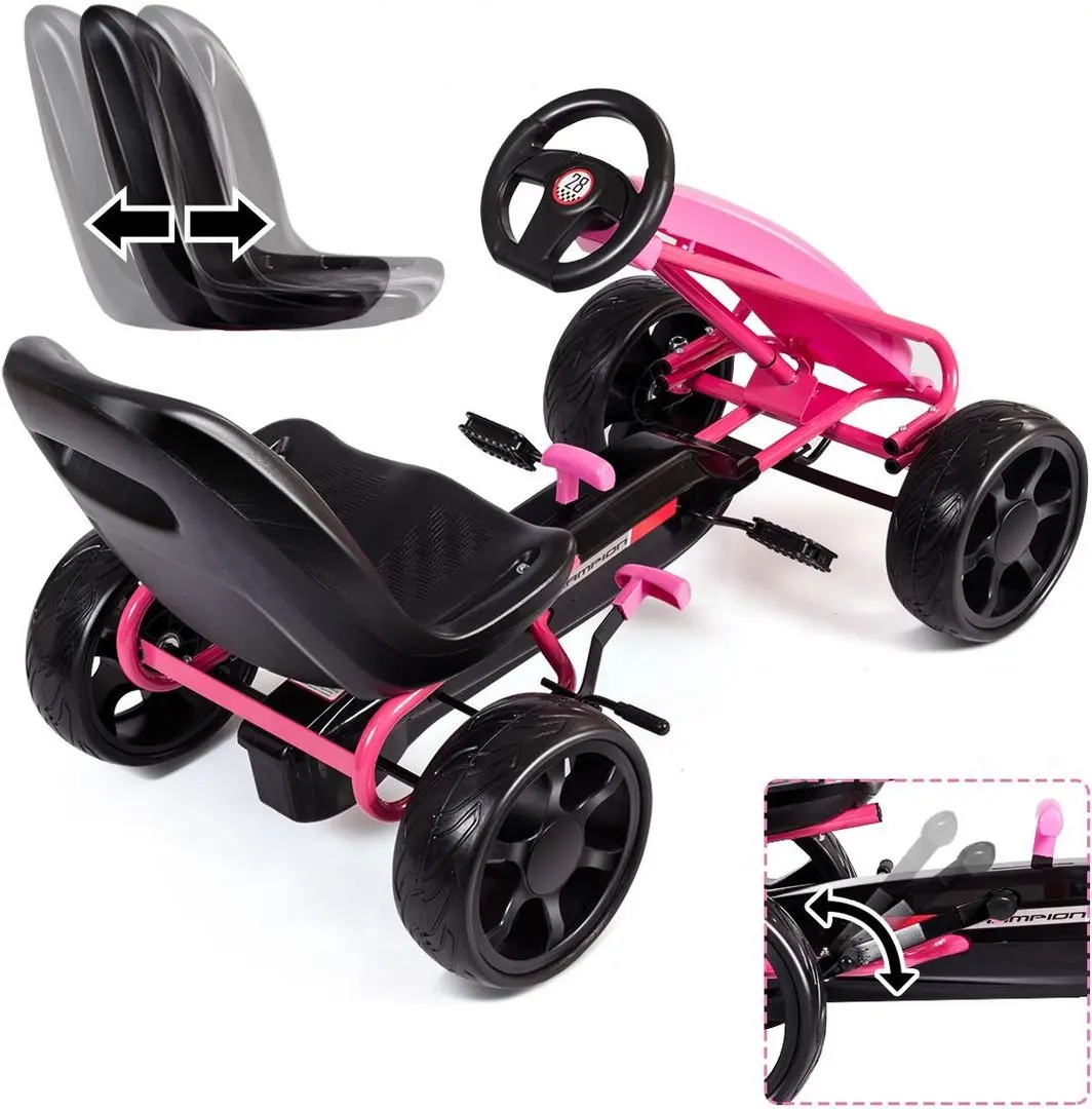 Carting cu pedale Costway TY326024PI (Pink)