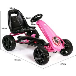 Carting cu pedale Costway TY326024PI (Pink) Thumb