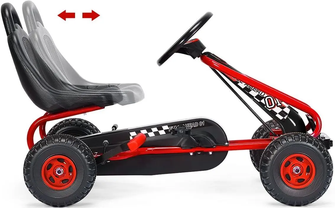 Carting cu pedale Costway TY327797RE (Red/Black)