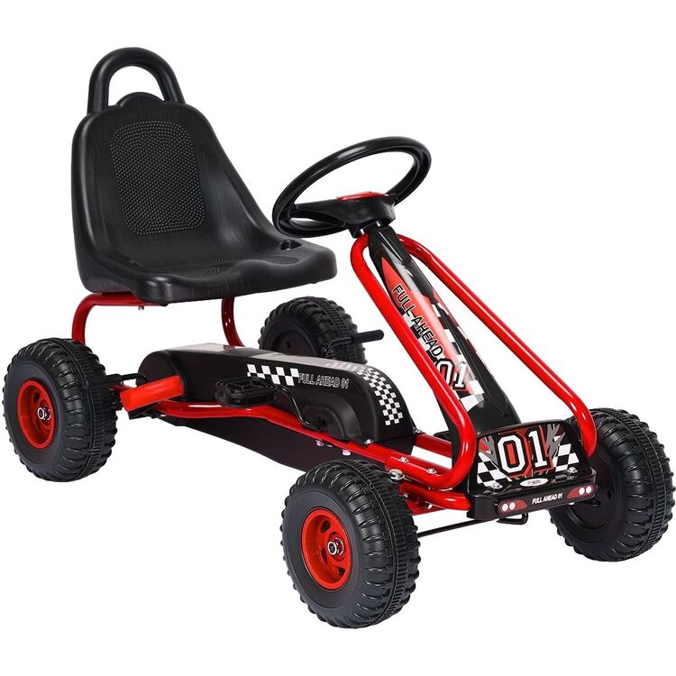 Carting cu pedale Costway TY327797RE (Red/Black)