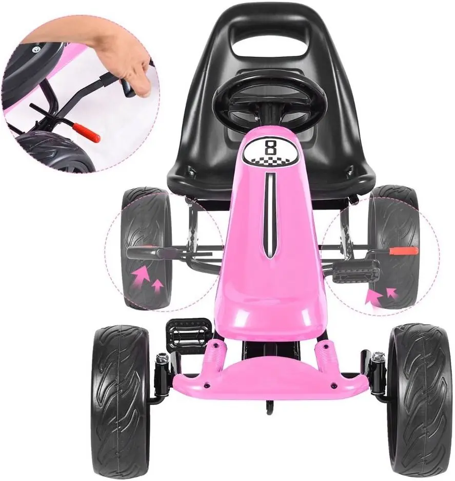 Carting cu pedale Costway TY570630PI (Pink)