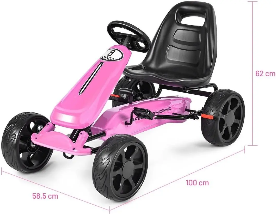 Carting cu pedale Costway TY570630PI (Pink)