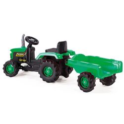 Педальный трактор с прицепом Dolu 8053 (Green/Black) Thumb