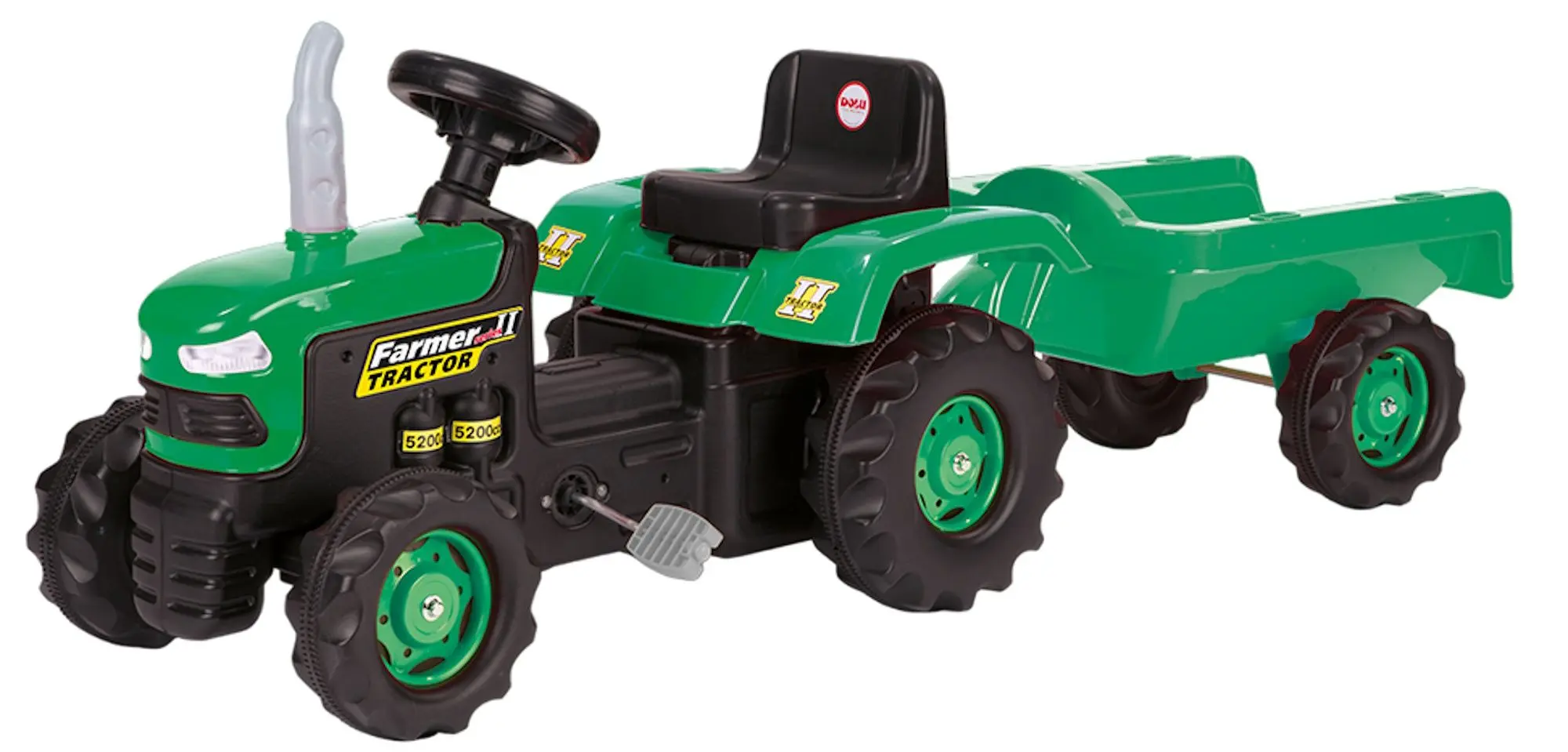 Педальный трактор с прицепом Dolu 8053 (Green/Black)