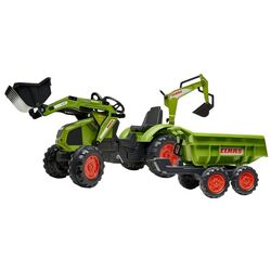 Excavator cu pedale si remorca Falk Claas 1010W (Green)