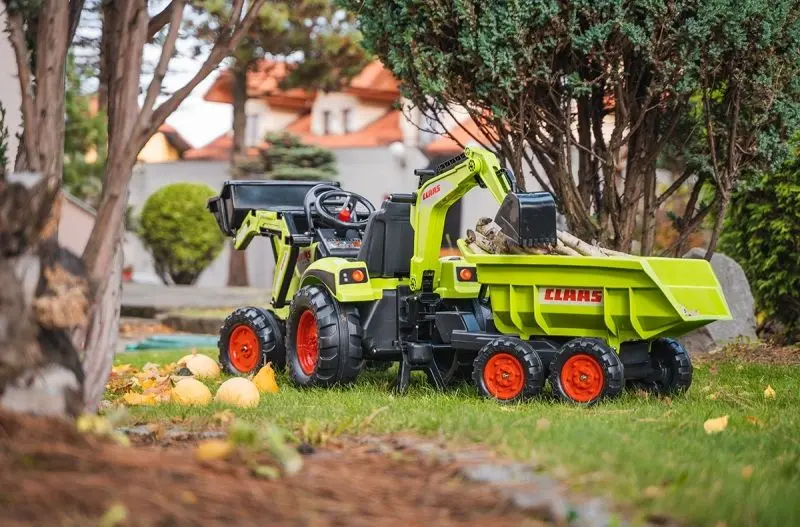 Excavator cu pedale si remorca Falk Claas 1010W (Green)