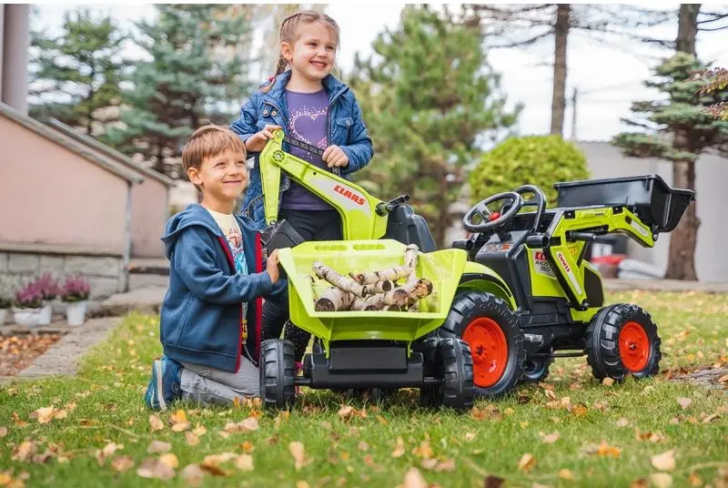 Excavator cu pedale si remorca Falk Claas 1010W (Green)