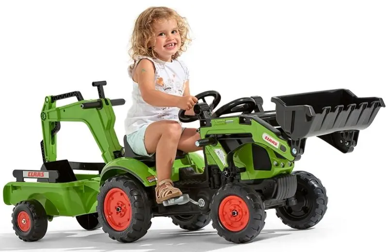 Excavator pedale cu remorca Falk Claas Arion 410 (Green/Black)