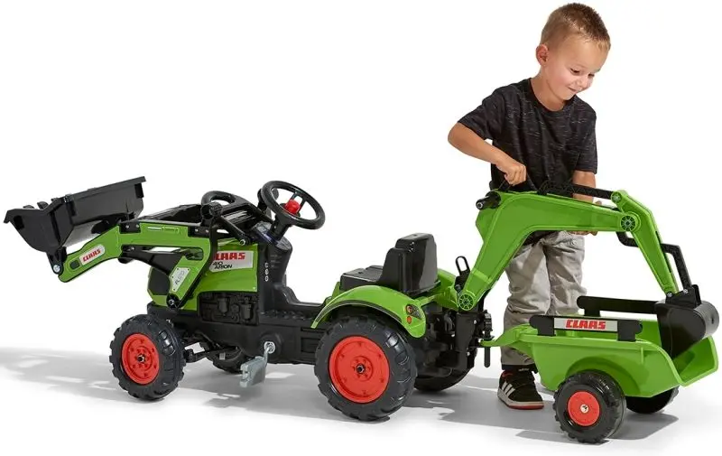 Excavator pedale cu remorca Falk Claas Arion 410 (Green/Black)