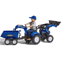 Excavator cu pedale si remorca Falk New Holland 3090W (Blue) Thumb